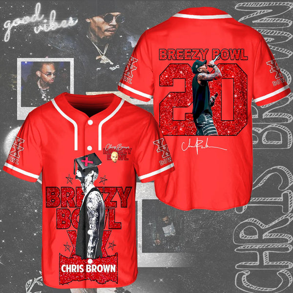 Chris Brown Breezy Bowl XX Tour Baseball Jersey