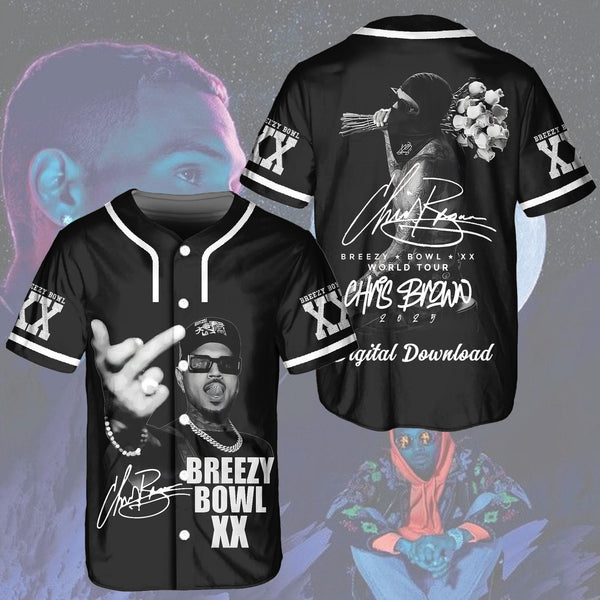 Chris Brown Breezy Bowl XX Tour Baseball Jersey