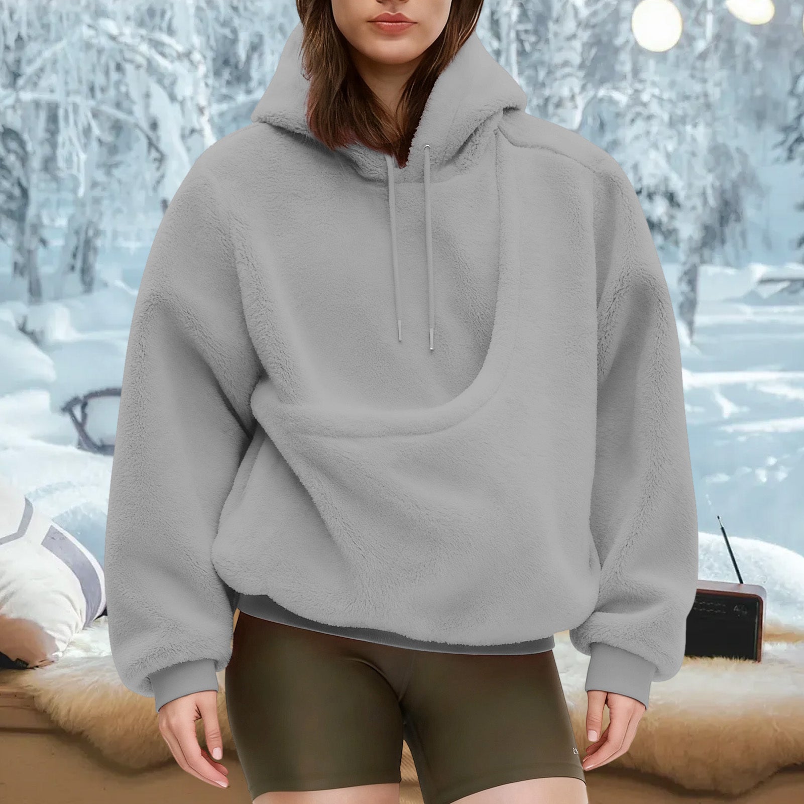 Pet Carrier Hoodie Fuzzy Solid Color Puppy Kitten Cat Holder Carriers Hoodies with Pocket for Home Sofa positive