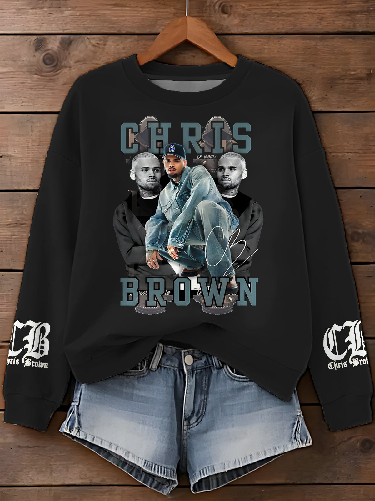 Chris Brown Breezy Bowl Tour Printed Long Sleeve Casual Top
