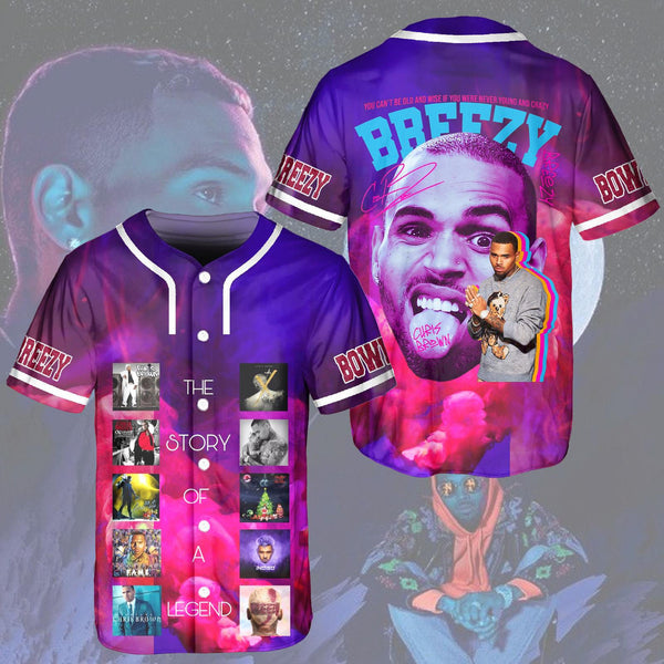 Chris Brown Breezy Bowl XX Tour Baseball Jersey