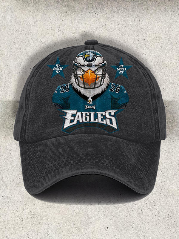 Eagles Team Sports Game Print Curved Brim Baseball Cap