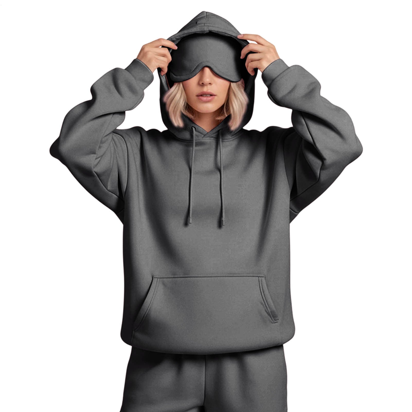 Airplane Mode Travel Hoodie Men Women Comfort Hoodies with Eyeshade Pullover Tops Clothes with Hidden Pockets charming