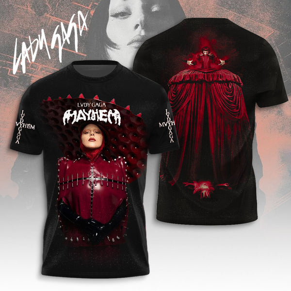 Lady Gaga Mayhem Tour Crew Neck T-shirt