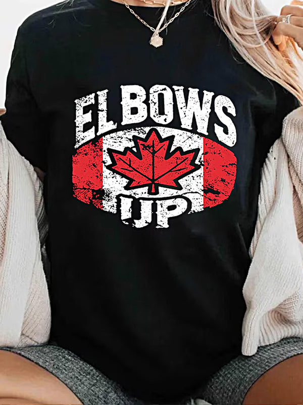 Elbows Up Canada Crew Neck T-shirt