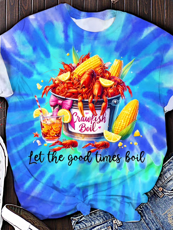 Crawfish Let The Good Times Boil Crew Neck T-shirt