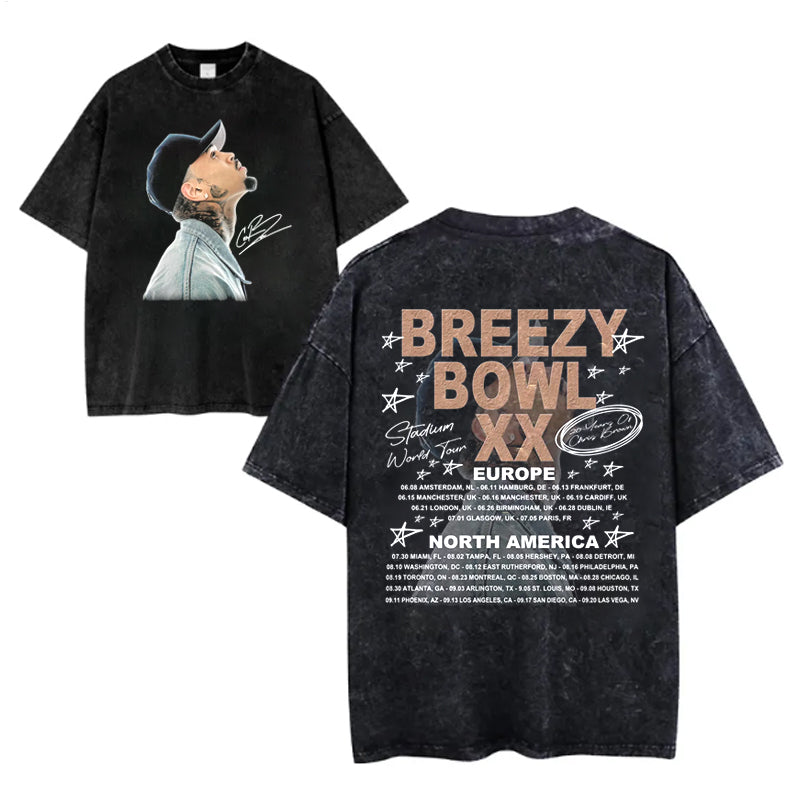 Retro Chris Breezy Tour 2025 T-shirt