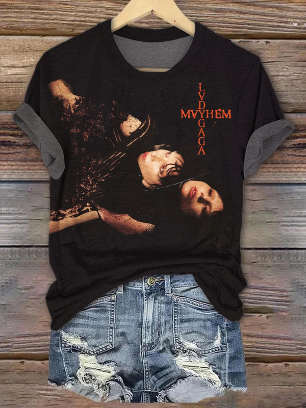 Lady Gaga Mayhem Ball Tour Crew Neck T-shirt