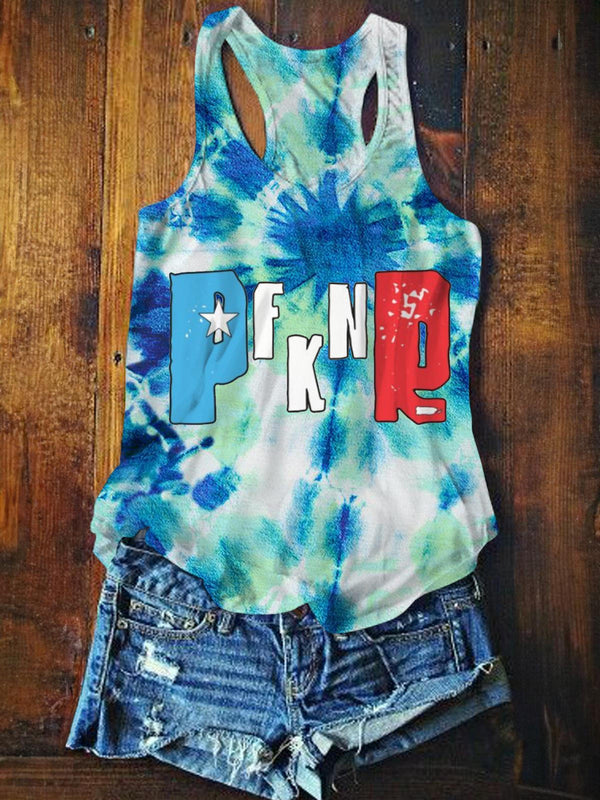 Pnkfr Tie Dye Printed Casual Tank Top