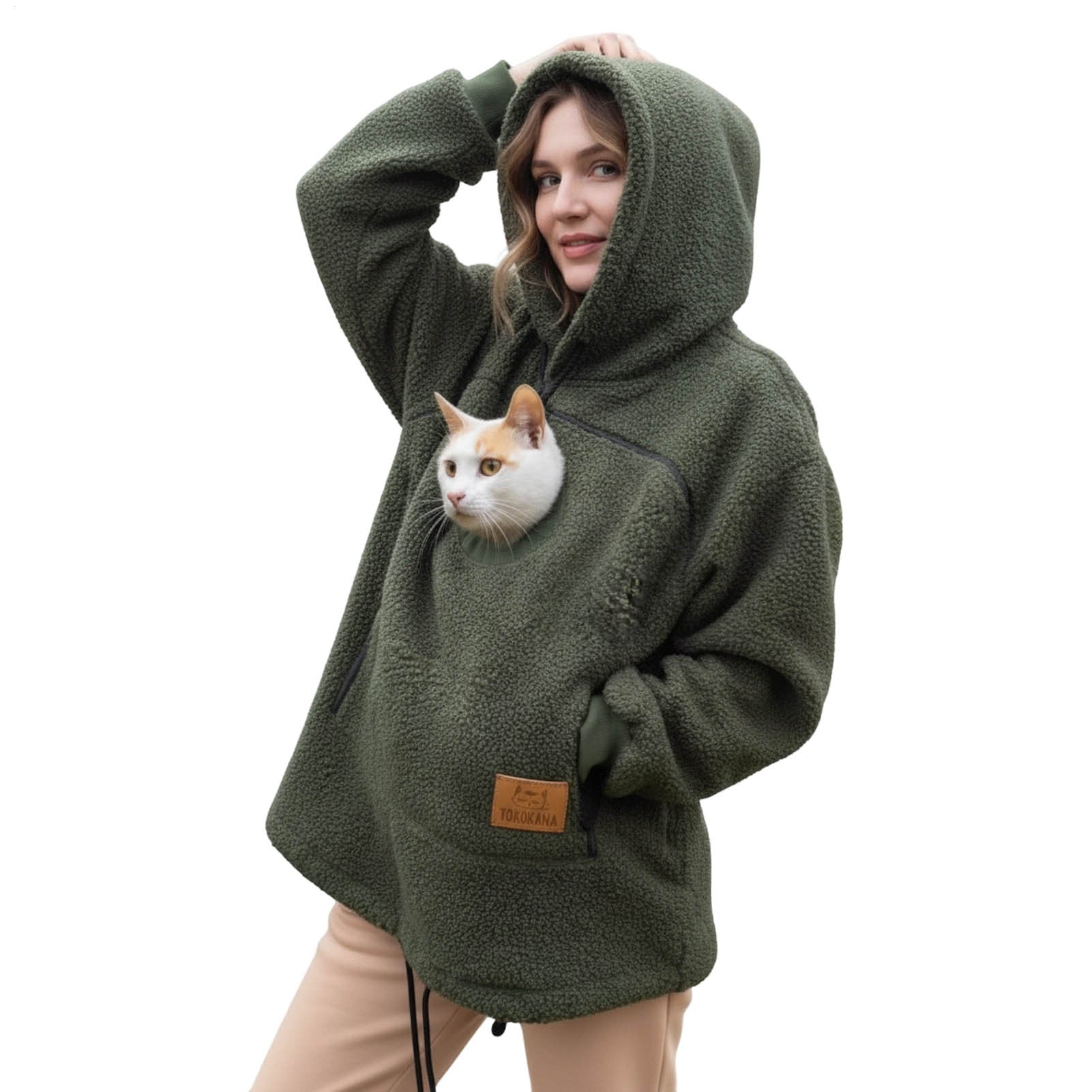 Pet Care Hoodie Long Sleeve Warm Fall Winter Pullover Sweatshirt with Dog Pouch for Outdoor Dog Walking generous