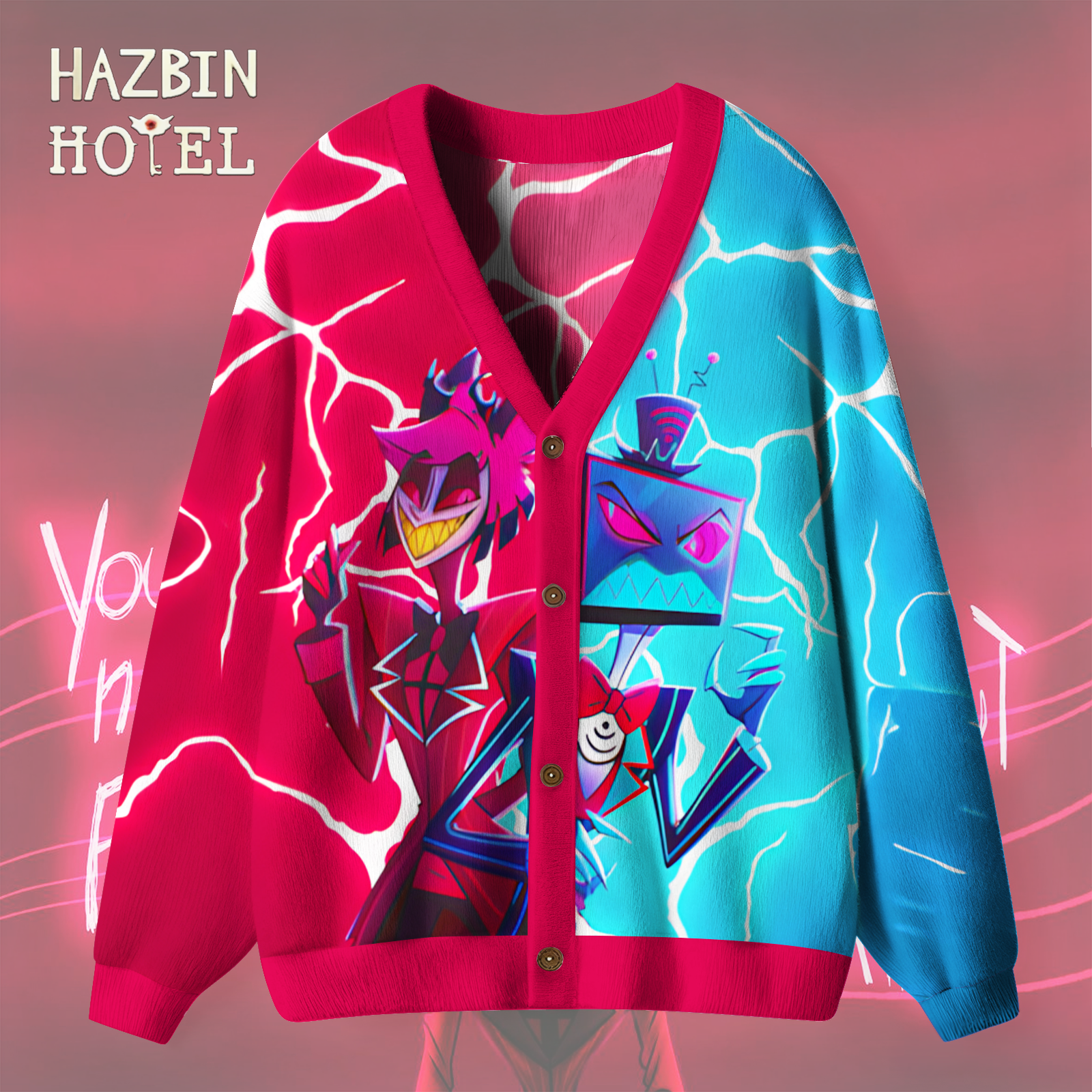 Unisex Hazbin Hotel Alasto Ugly Cardigan Sweaters