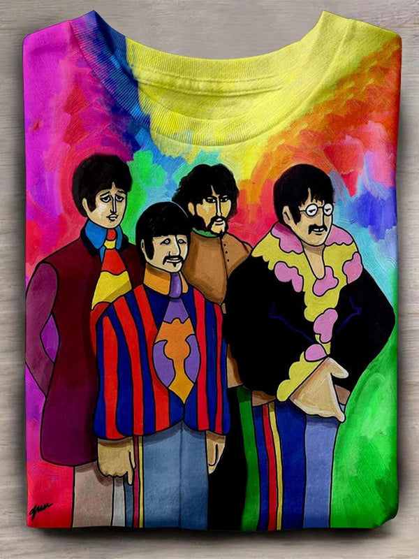 The Beatles Print Crew Neck T-shirt