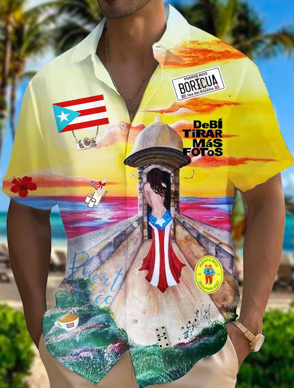 BadBunny Puerto Rico Men's Short Sleeve Shirts