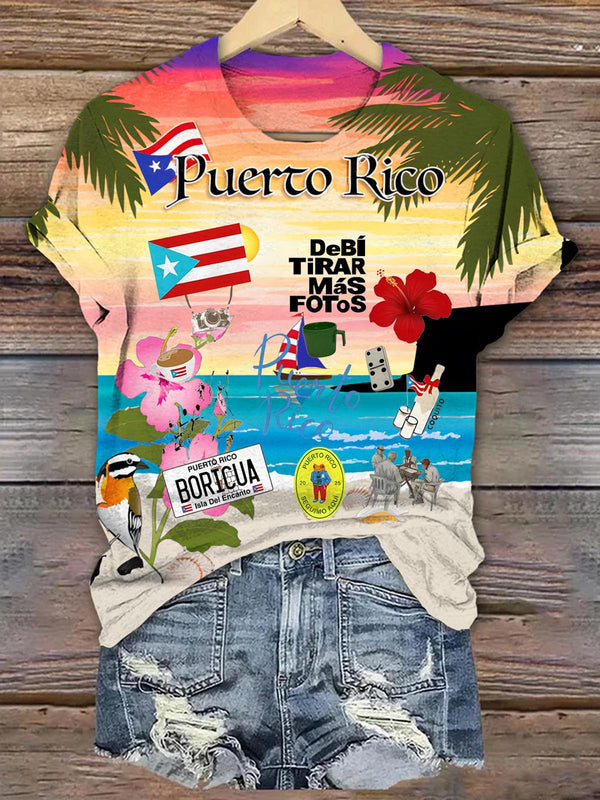 Bad Bunny Puerto Rico Crew Neck T-shirt