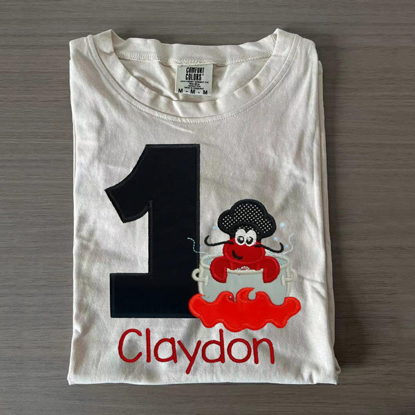 Fun Crayfish Festival Print Crew Neck T-shirts