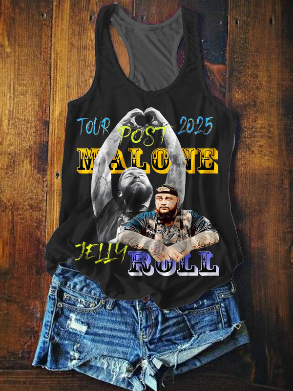 Malone And Jelly Printed Casual Tank Top