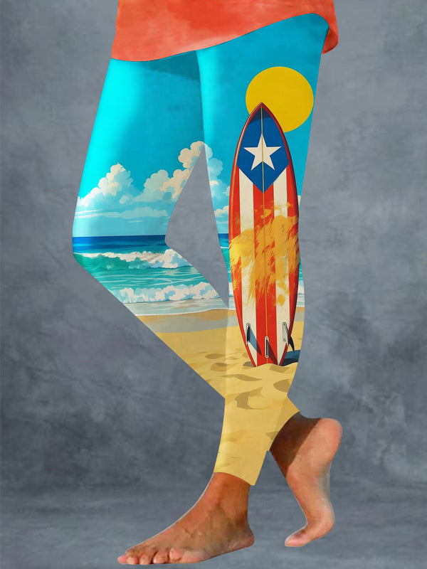 Puerto Rico Print Leggings
