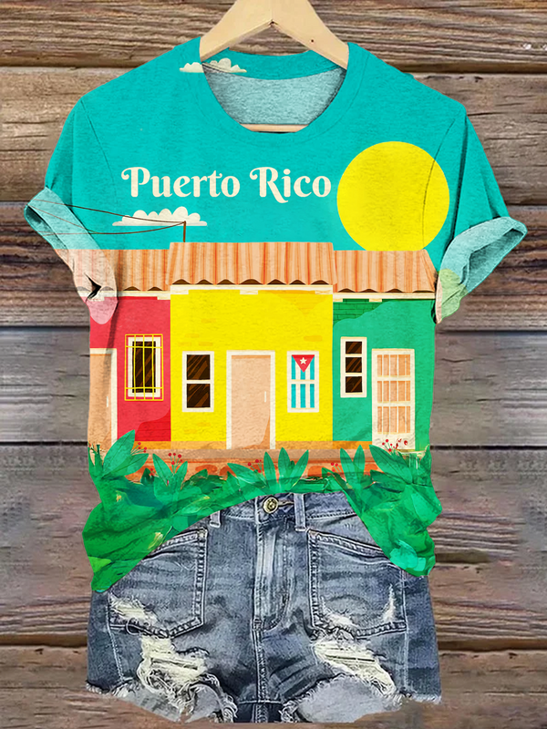 Visit Beautiful Puerto Rico Crew Neck T-shirt