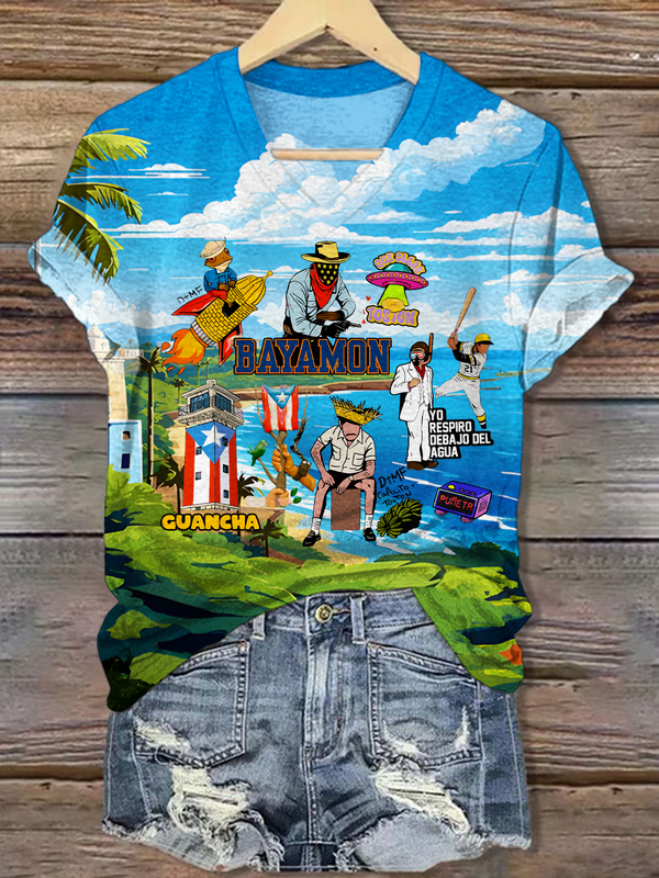 Puerto Rico Bad Bunny DtMF V-neck T-Shirt