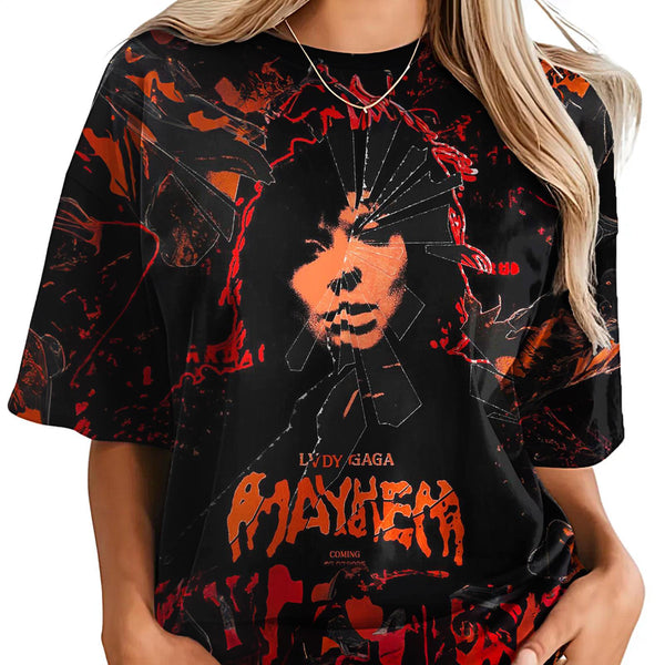 Lady Gaga Mayhem Tour The Mayhem Ball 2025 Crew Neck T-shirt
