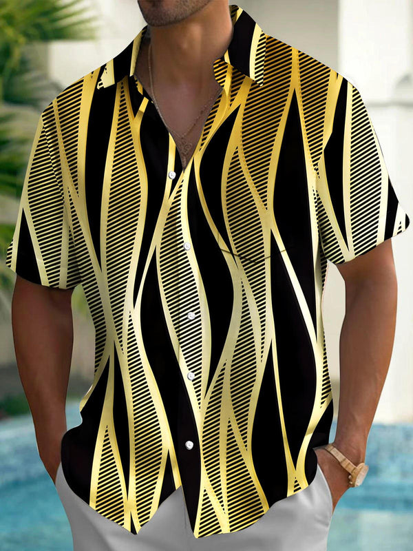 Camisas de manga corta con bolsillo para hombre Geometry