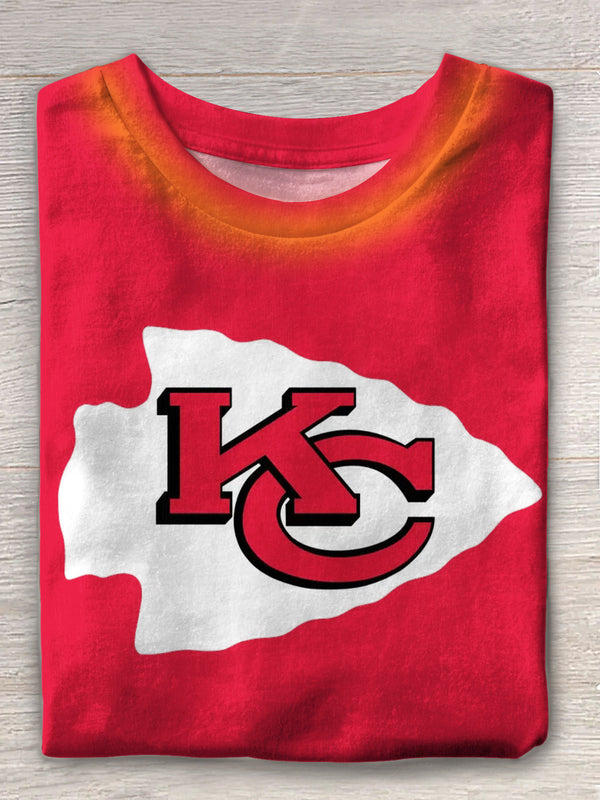 Camiseta de cuello redondo estampada de los Kansas Chiefs 