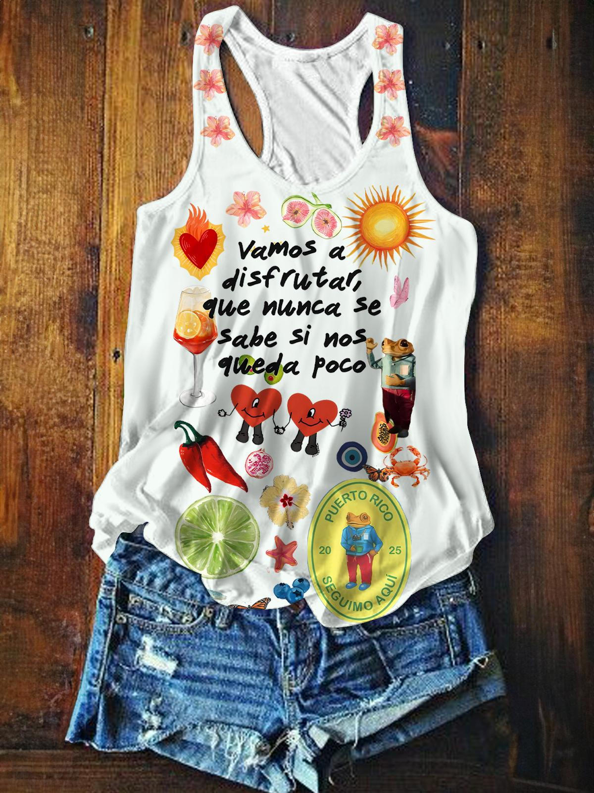 Puerto Rican Singer Album Printed Casual Tank Top