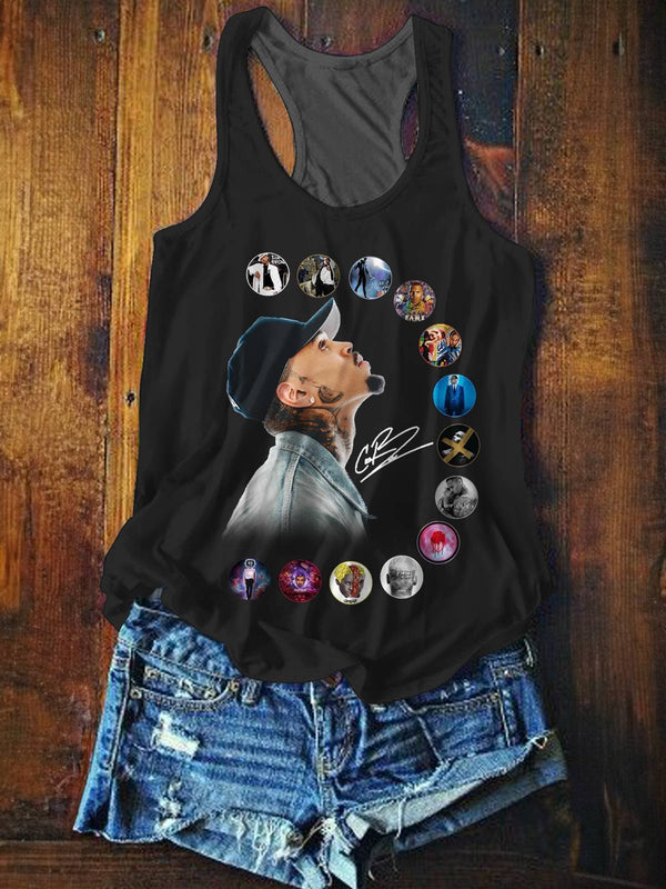 Chris Brown Breezy Bowl XX Printed Casual Tank Top