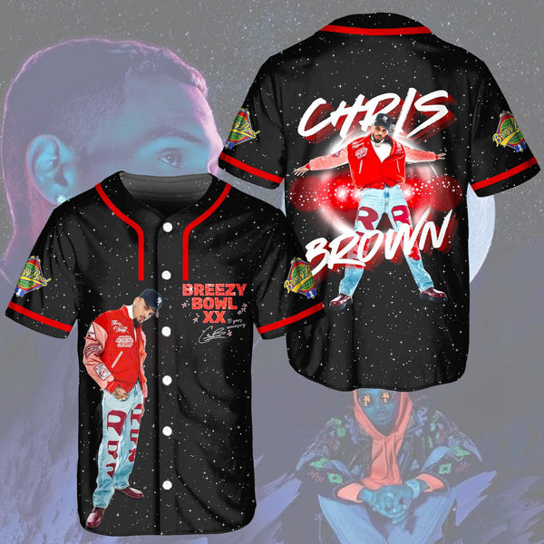 Chris Brown Breezy Bowl XX Tour Baseball Jersey