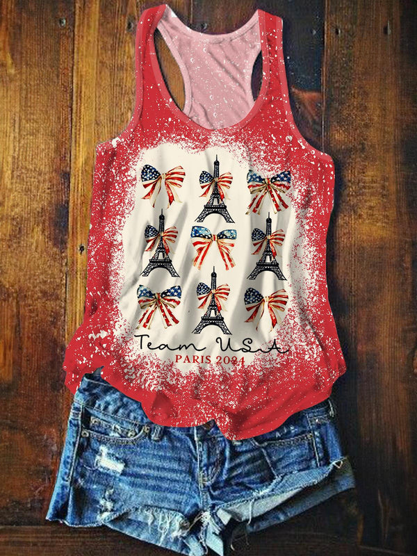 USA Team Bow Print Tank Top
