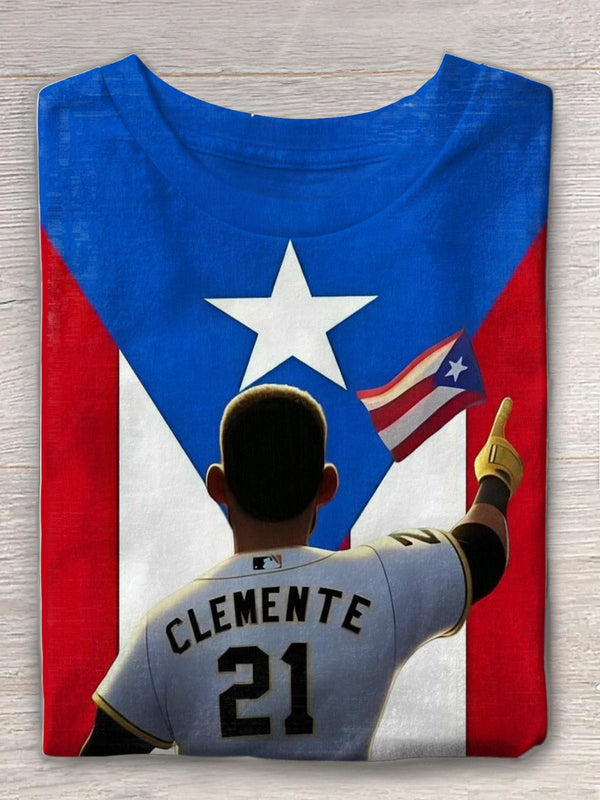 Roberto Clemente Puerto Rico Crew Neck T-shirt