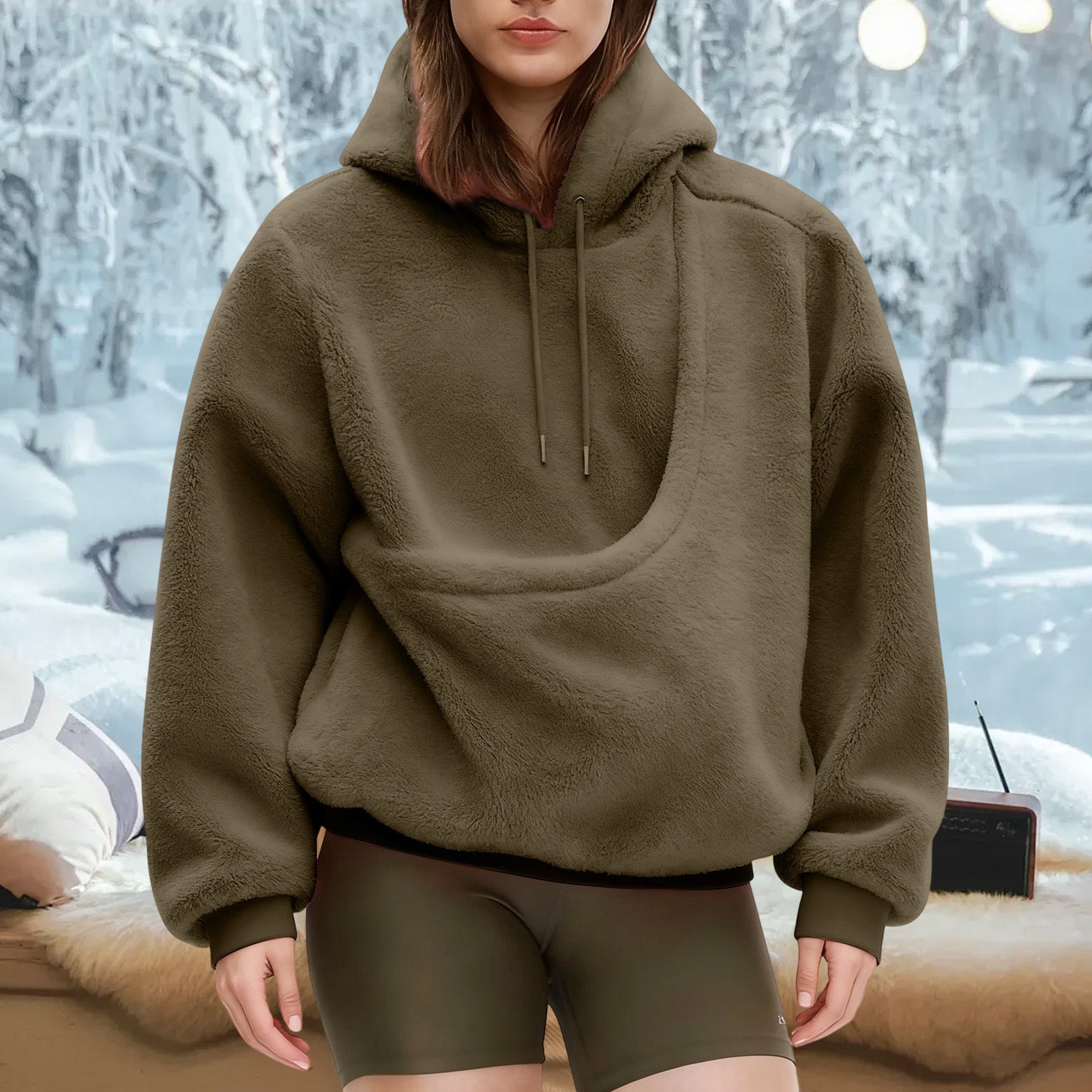 Pet Carrier Hoodie Fuzzy Solid Color Puppy Kitten Cat Holder Carriers Hoodies with Pocket for Home Sofa positive