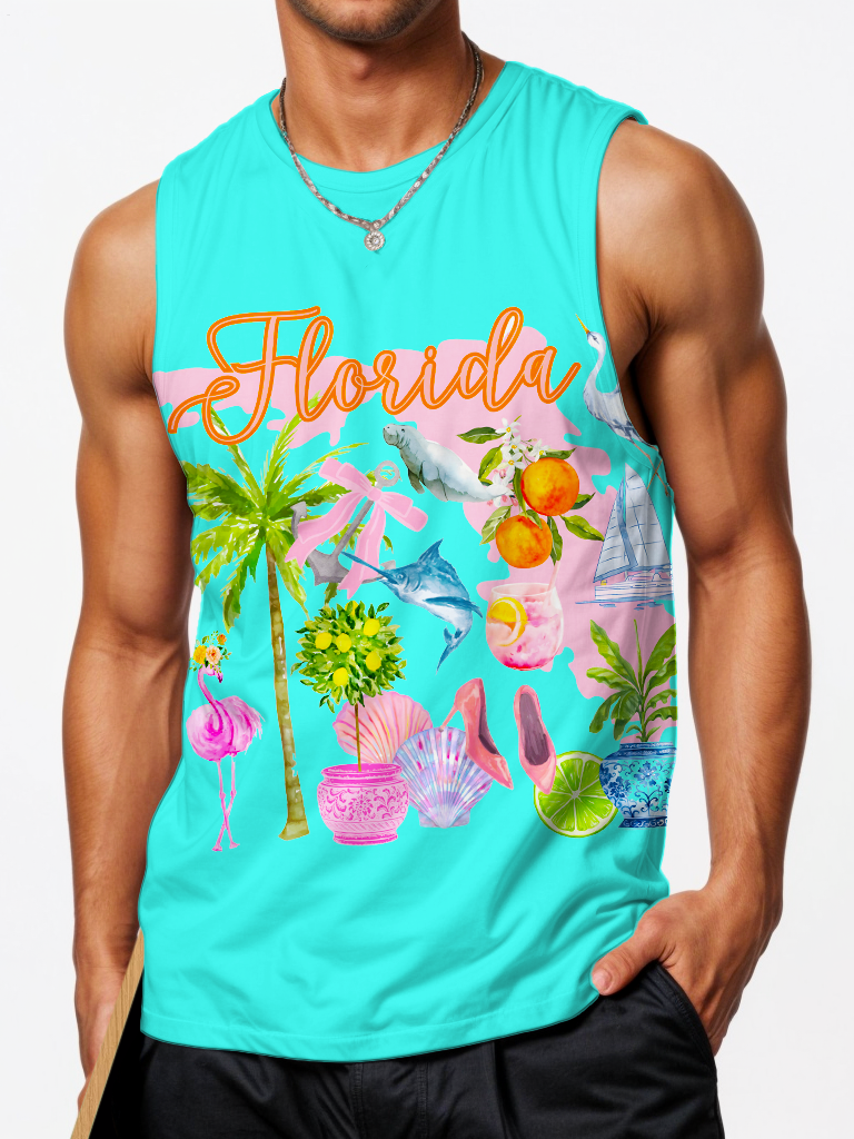 Florida Symbols Set Sports Crew Neck Vest