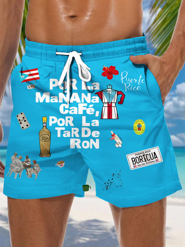 Puerto Rico Men's Print Pocket Shorts
