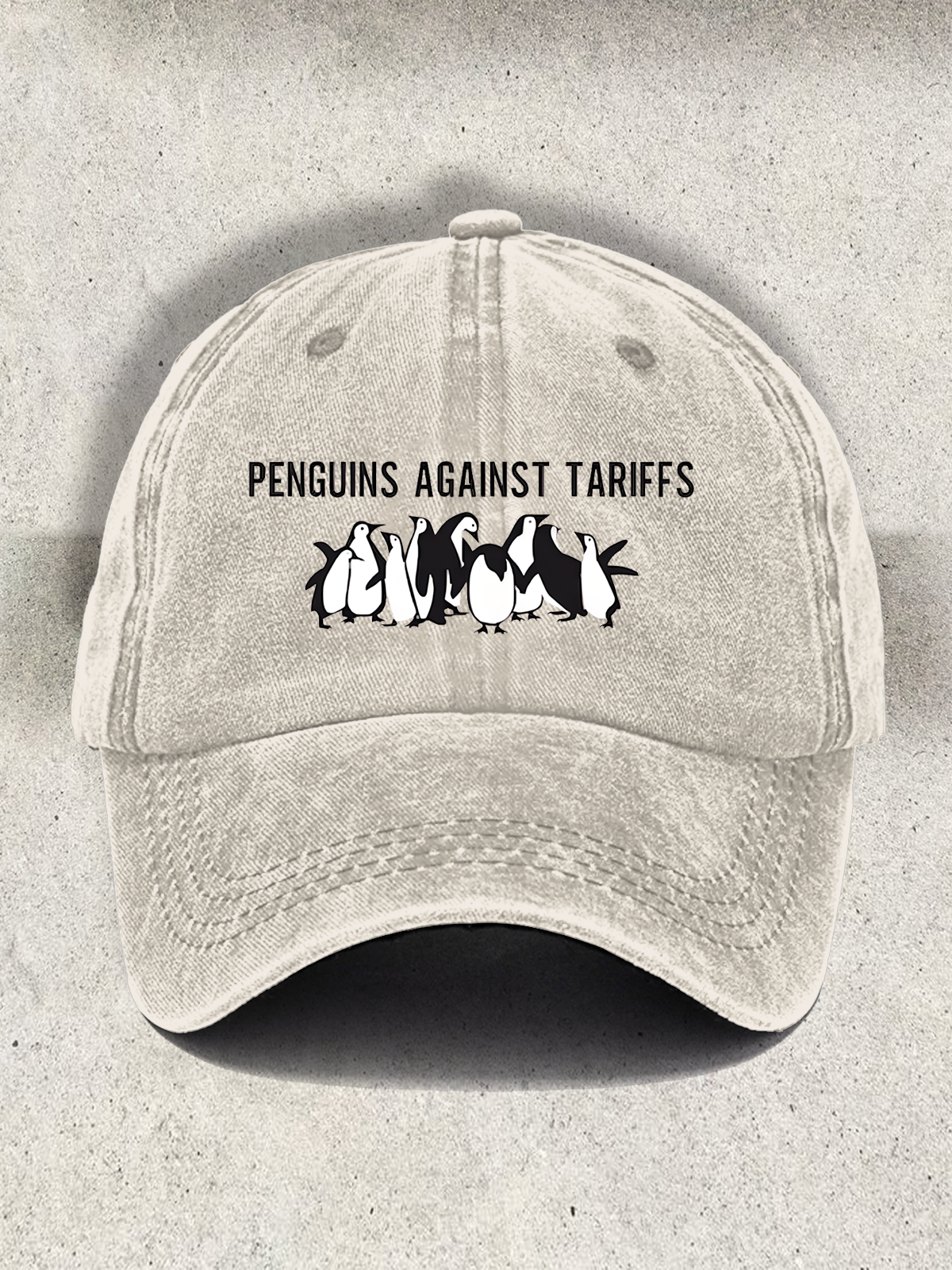 Gorra de béisbol con estampado sutil de pingüinos FDT