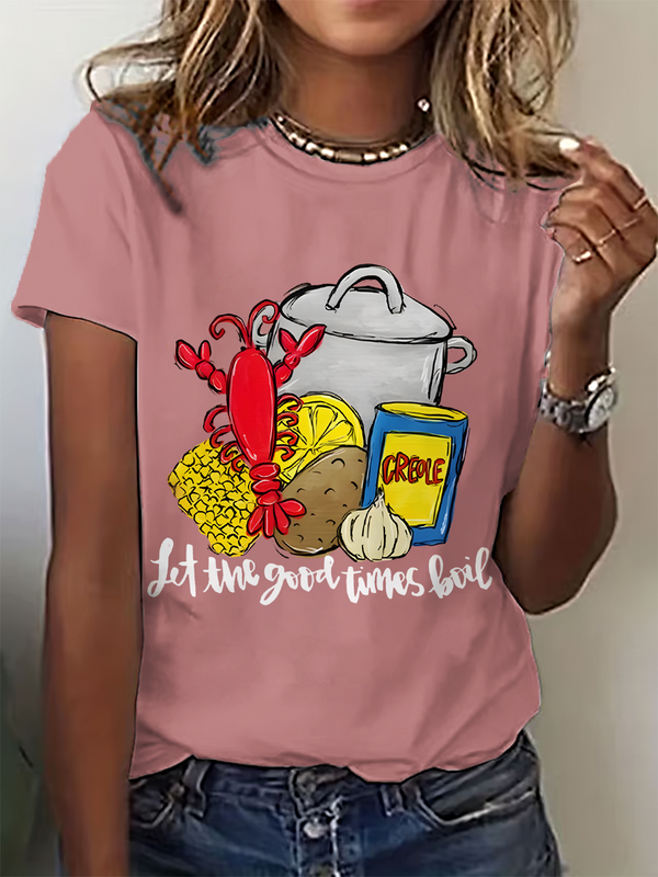 Funny Crawfish Crew Neck T-shirt