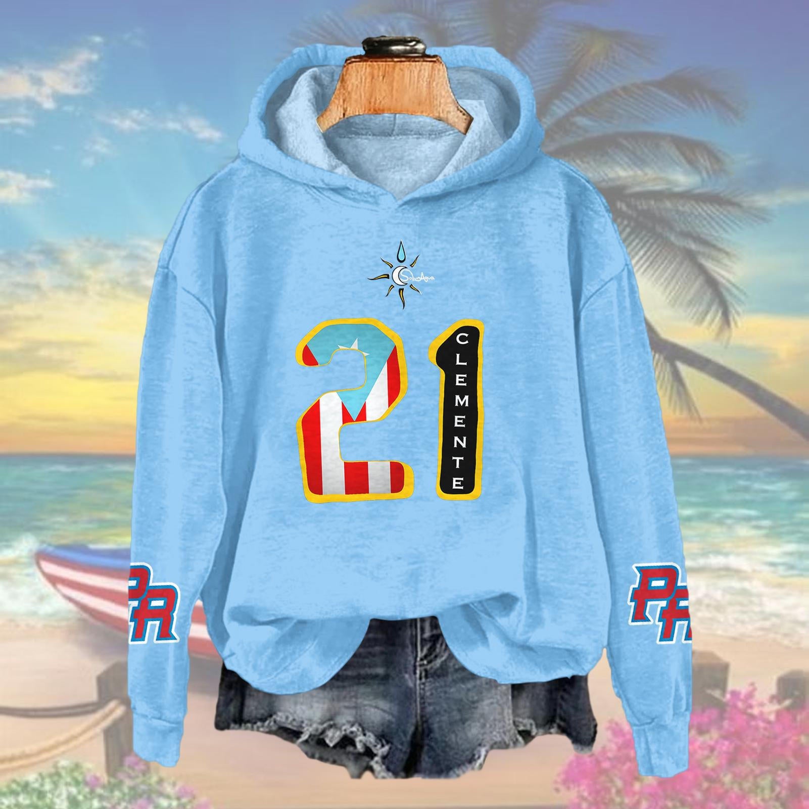 Roberto Clemente Long Sleeve Printed Hoodie