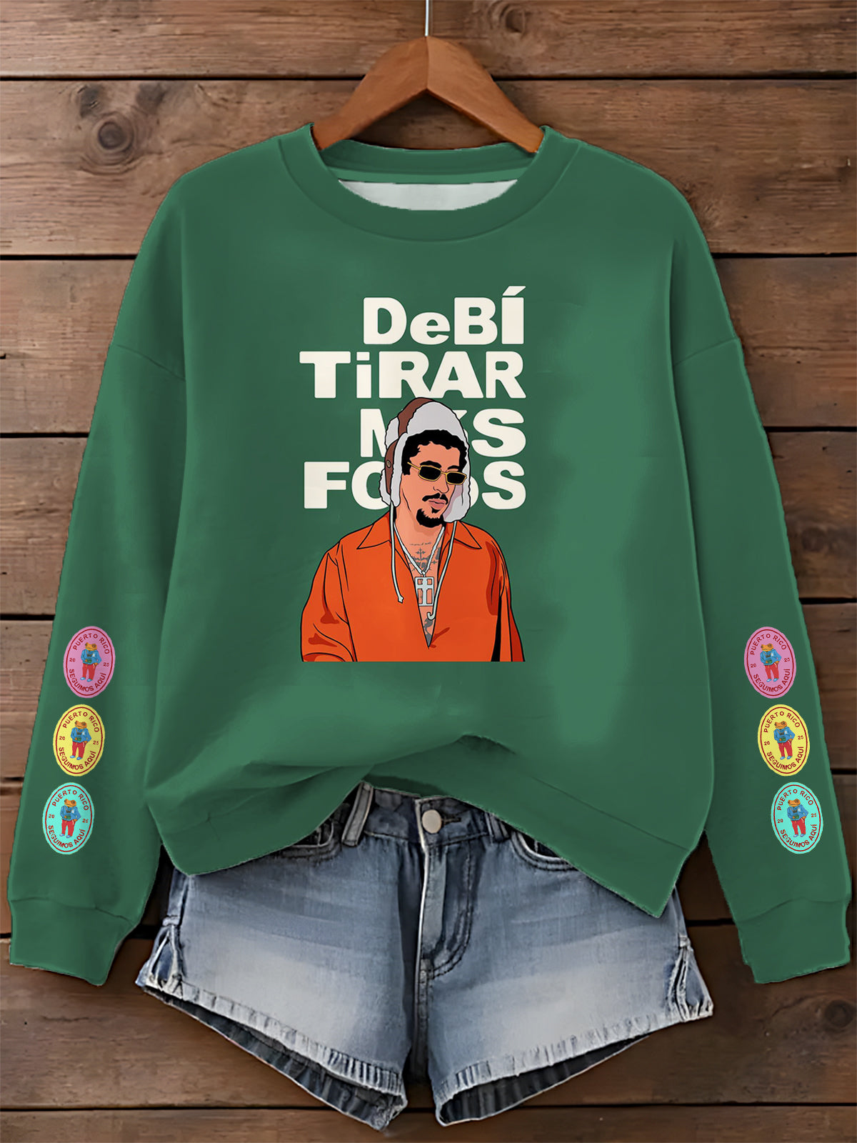 Bad Bunny Printed Long Sleeve Casual Top