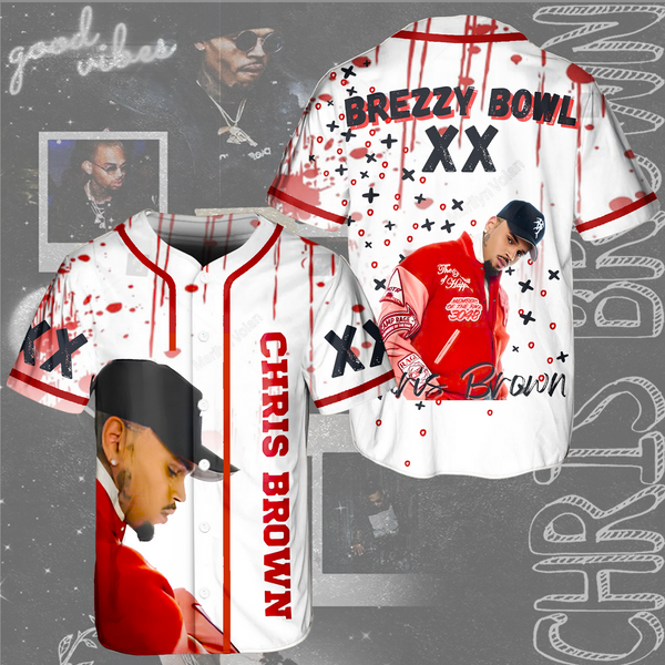 Chris Brown Breezy Bowl Tour Baseball Jersey