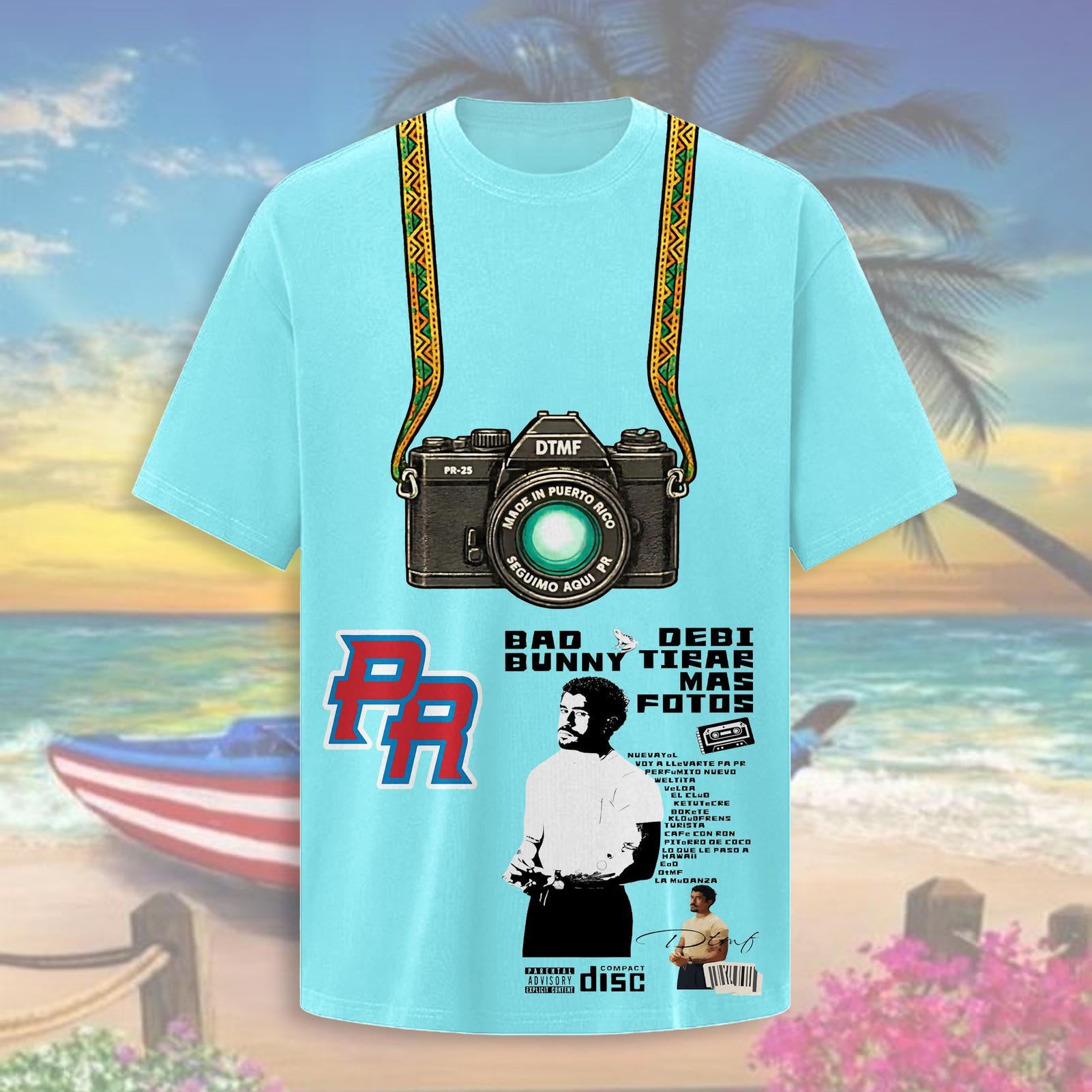 Puerto Rican Print Crew Neck T-shirt