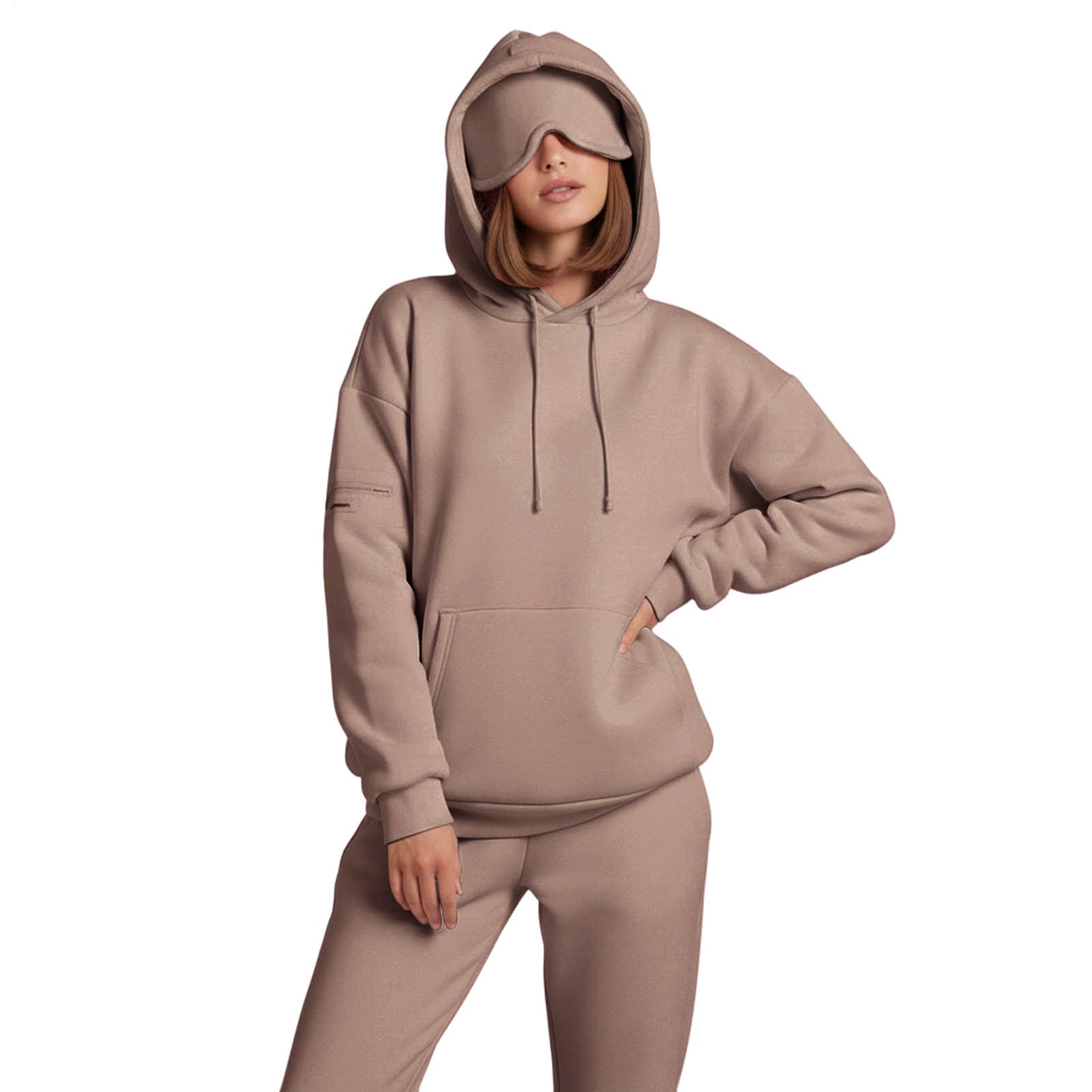 Airplane Mode Travel Hoodie Men Women Comfort Hoodies with Eyeshade Pullover Tops Clothes with Hidden Pockets charming