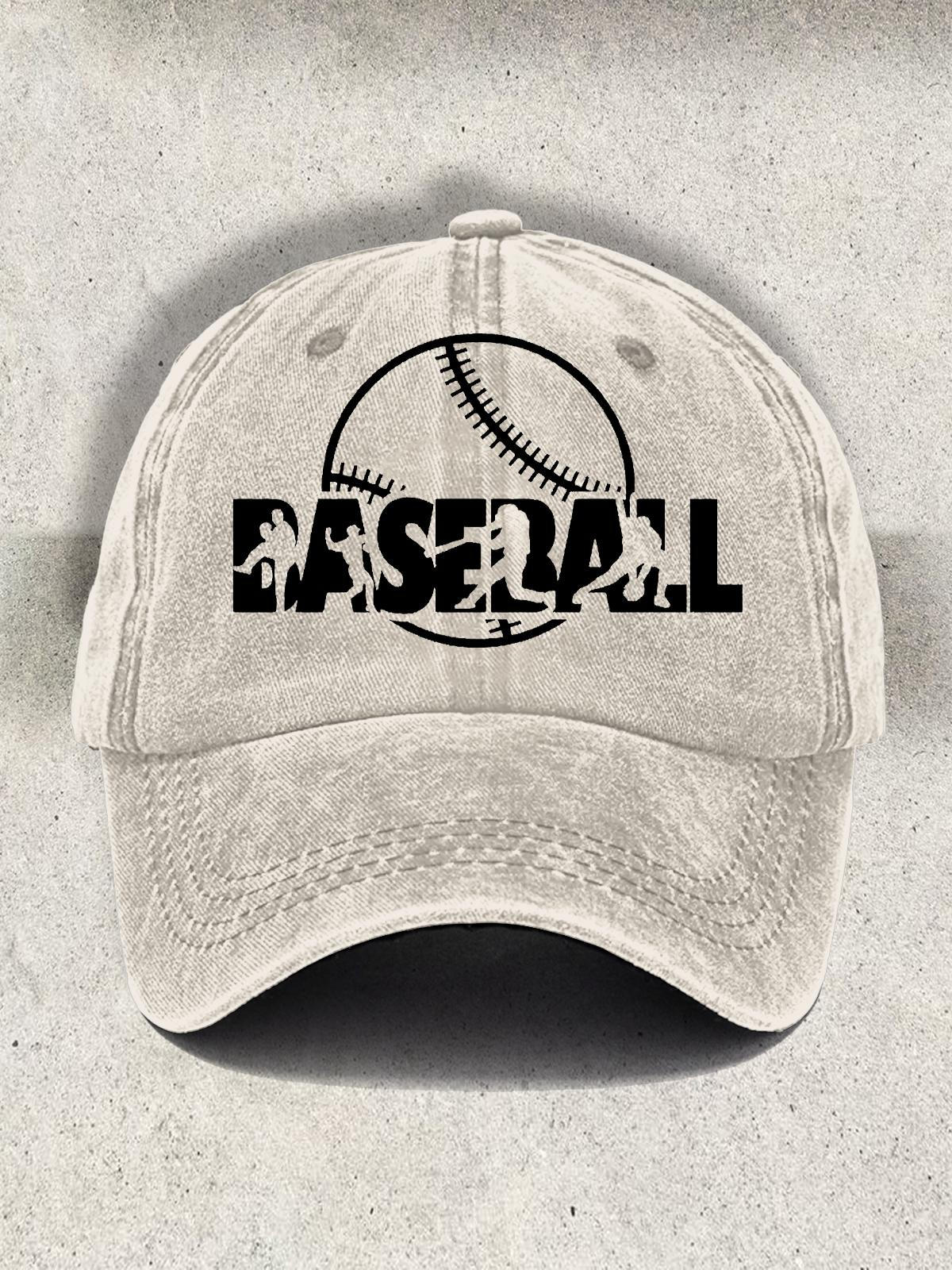Gorra de béisbol con silueta de béisbol retro 