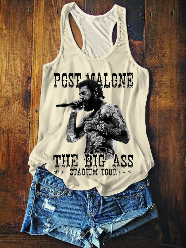 Post Malone Tour 2025 Printed Casual Tank Top
