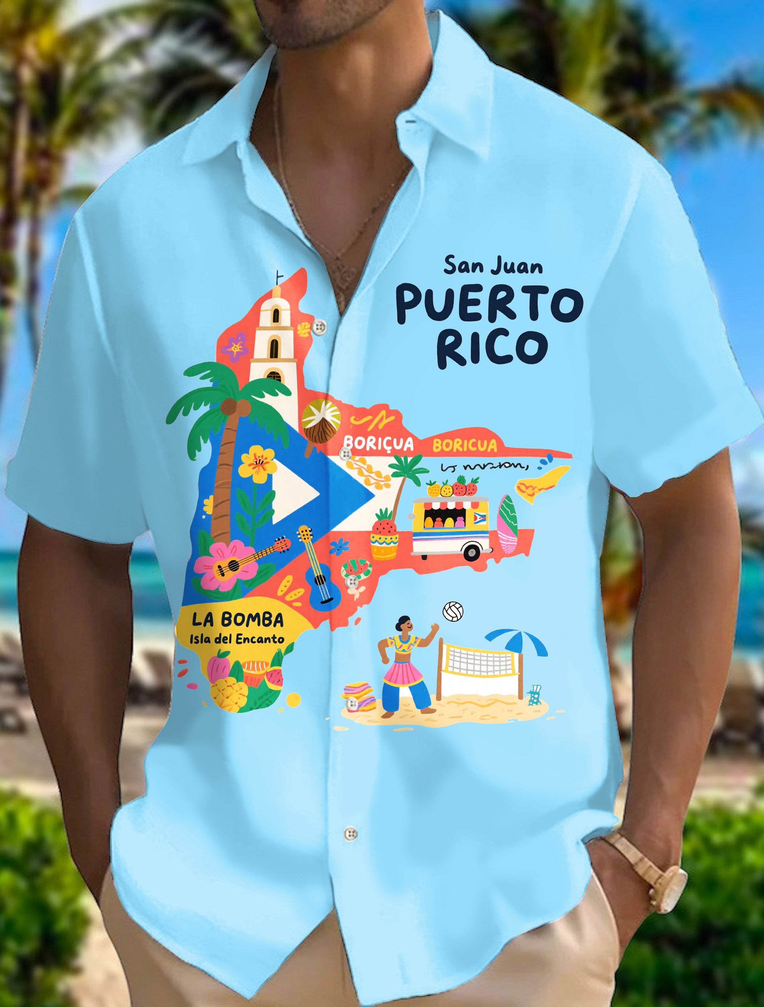 Puerto Rico Men's Short Sleeve Shirts