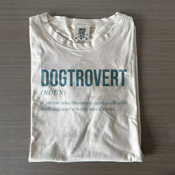 Dogtrovert Noun Anti Social Dog Moms Club Crew Neck T-shirts