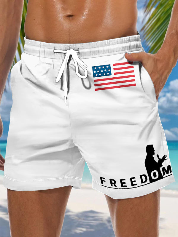 In Memory of Charlie Kirk Men's Print Pocket Shorts