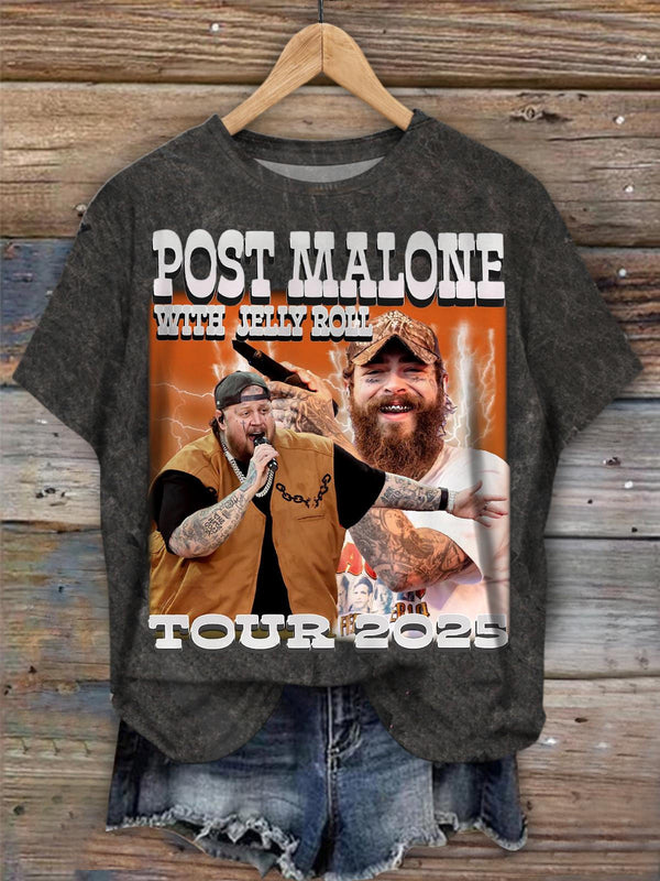 Post Malone Vs Jelly Roll Tour 2025 T-shirt