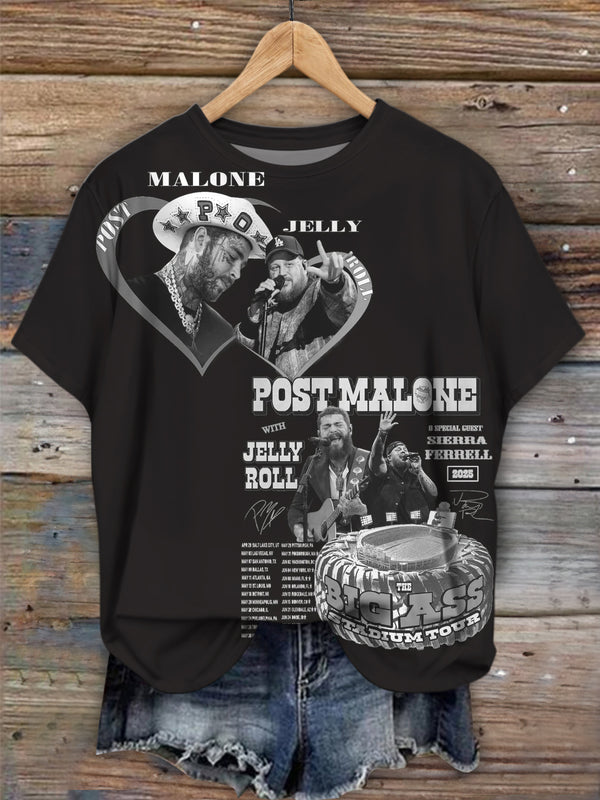 Post Malone With Jelly Roll Crew Neck T-shirt