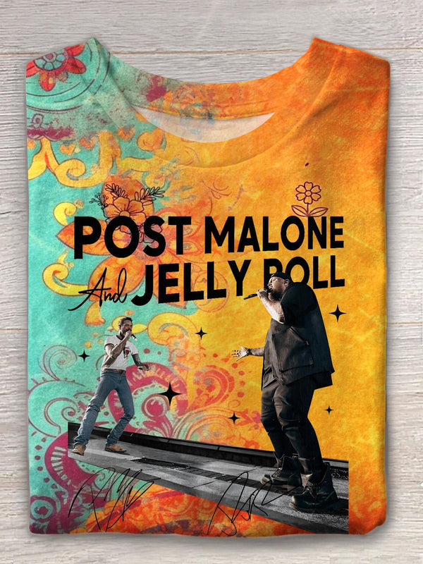 Post Malone Jelly Roll Crew Neck T-shirt