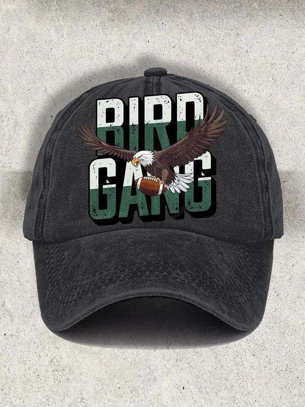 Rird Gang Team Sports Print Curved Brim Baseball Cap